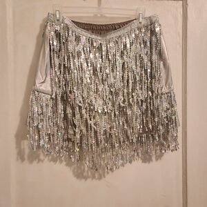 Womens silver sequined skirt